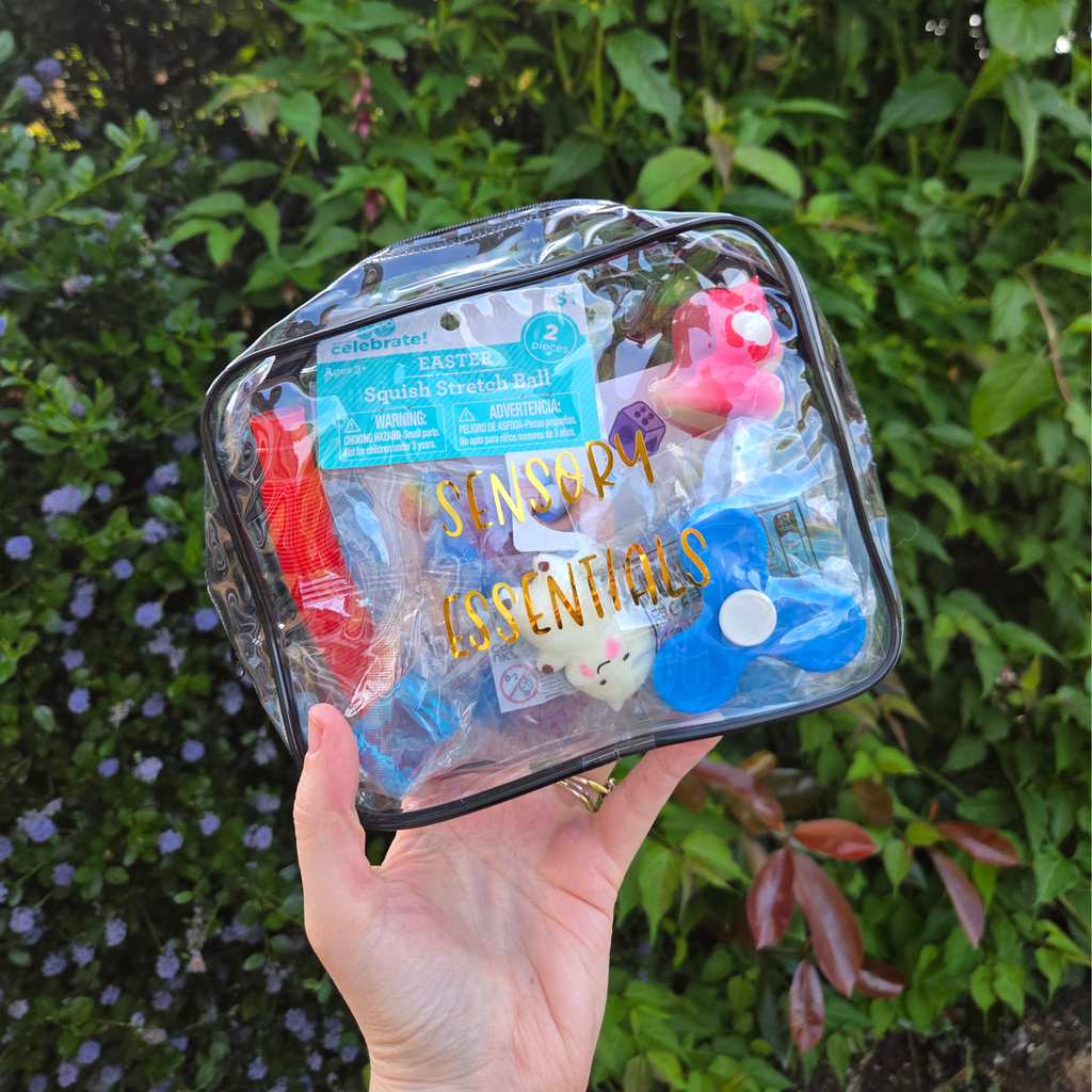 Personalised Travel Sensory Bag - Airplane Sensory Kit - Hospital Sensory Bag