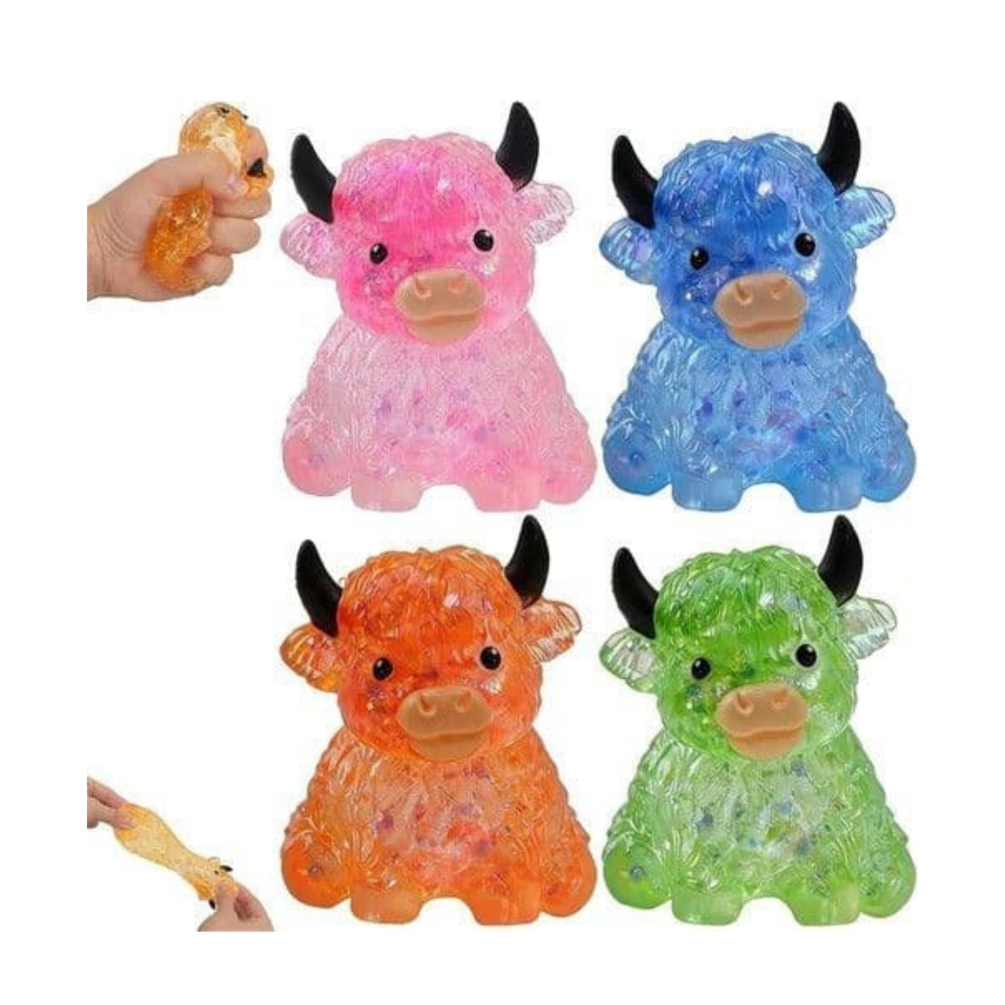 Sugar Highland Cow Squishy - Glitter Maltose Sensory Toy