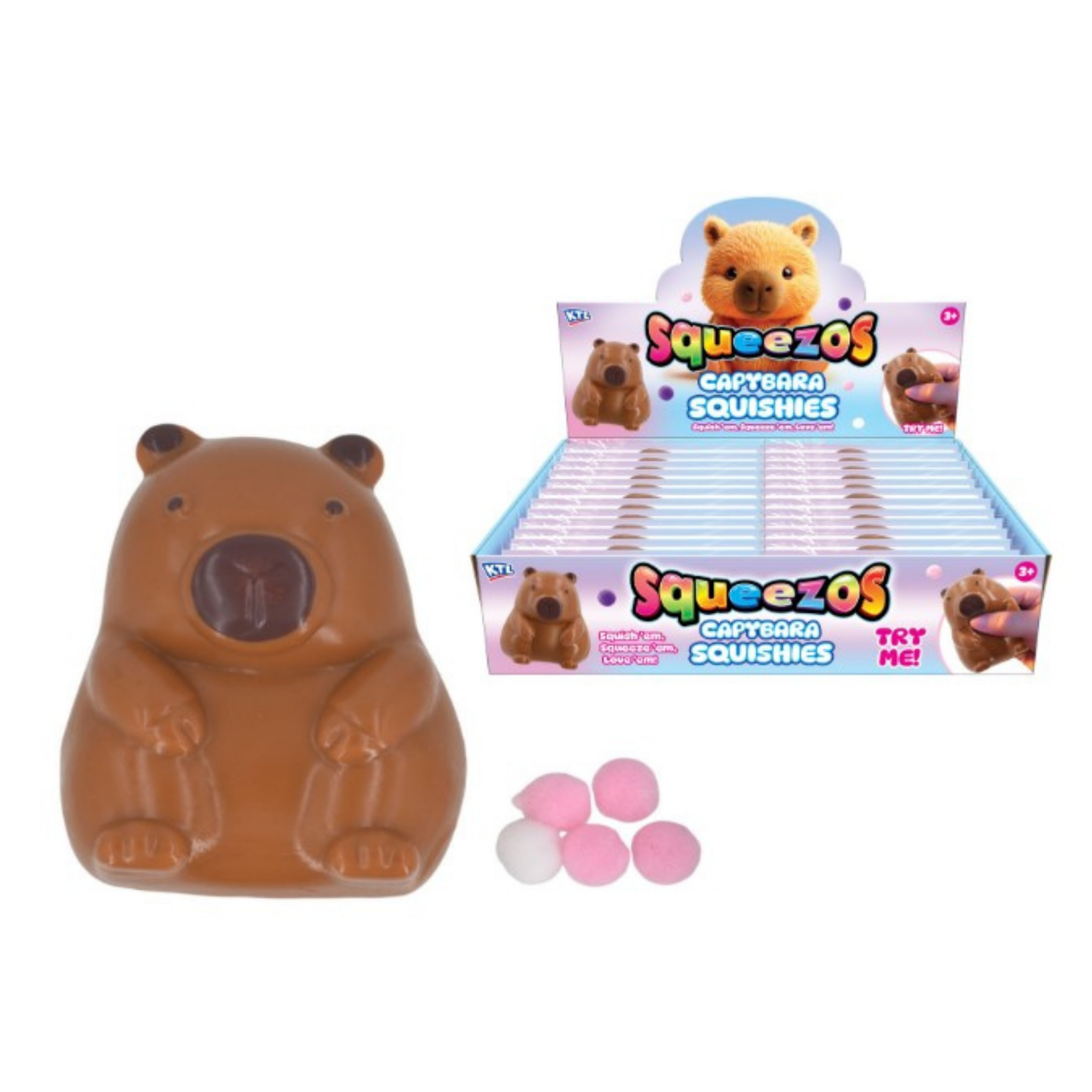 Taba Capybara Squishy with Bobbles - Sticky Sensory Fidget