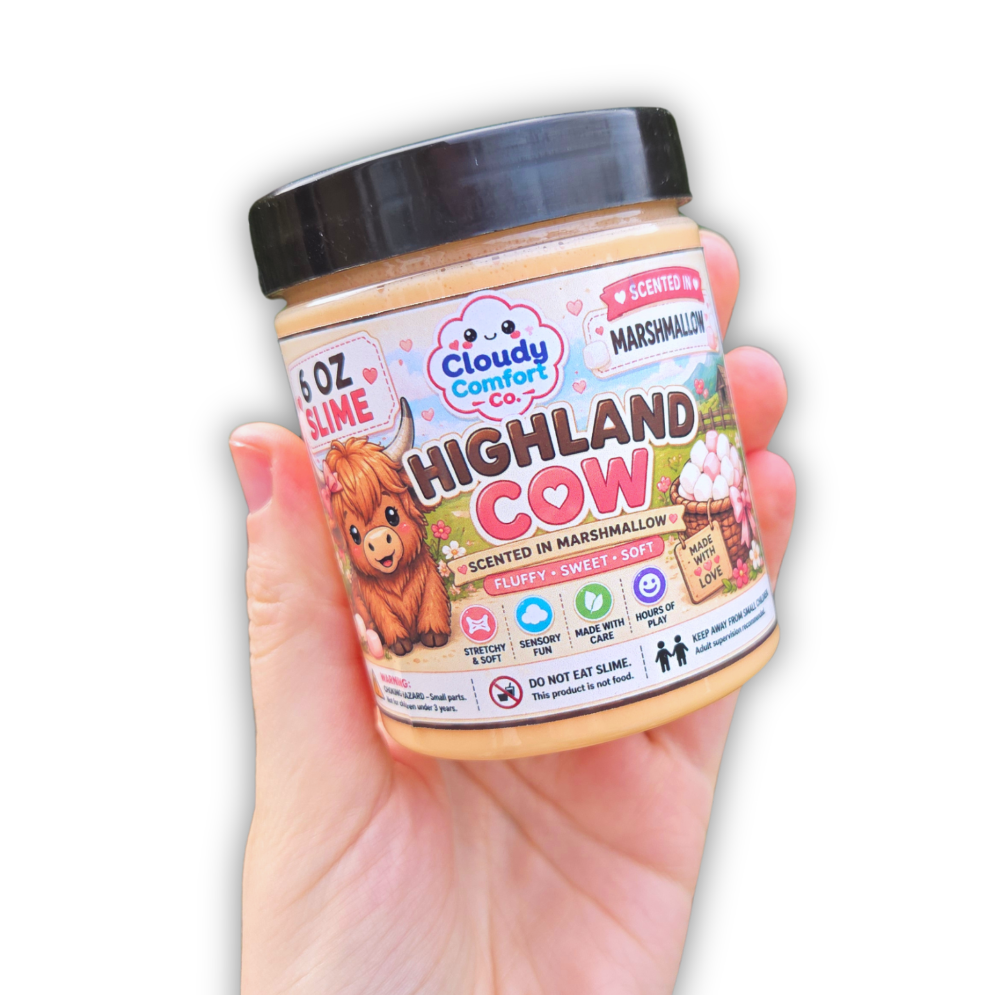 Highland Cow Slime - Marshmallow Cloud Slime