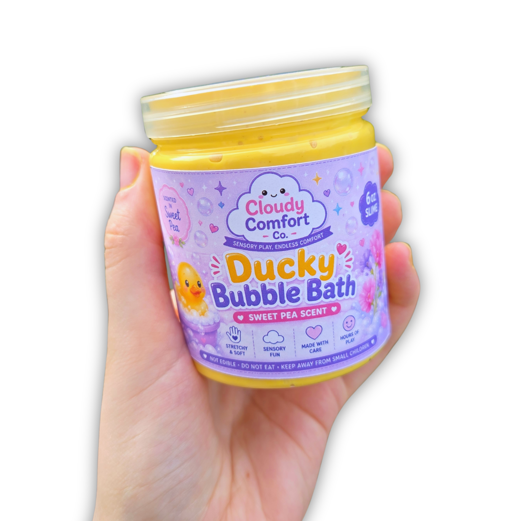 Ducky Bubble Bath Slime - Sweet Pea Scented Slime
