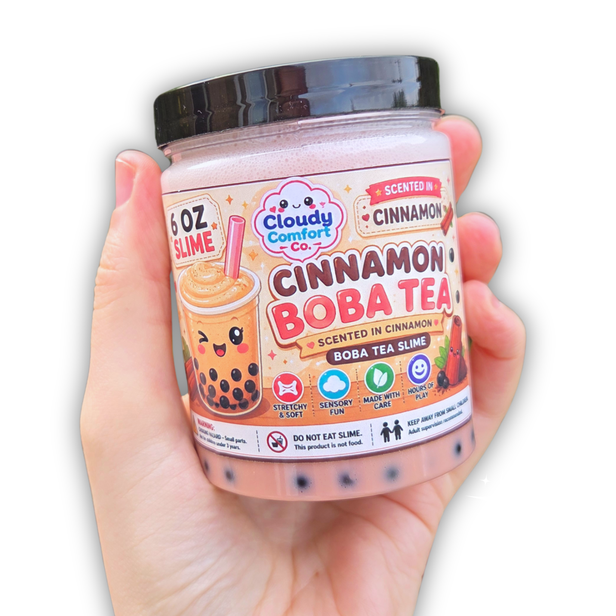 Cinnamon Boba Tea Slime - Glossy Slime