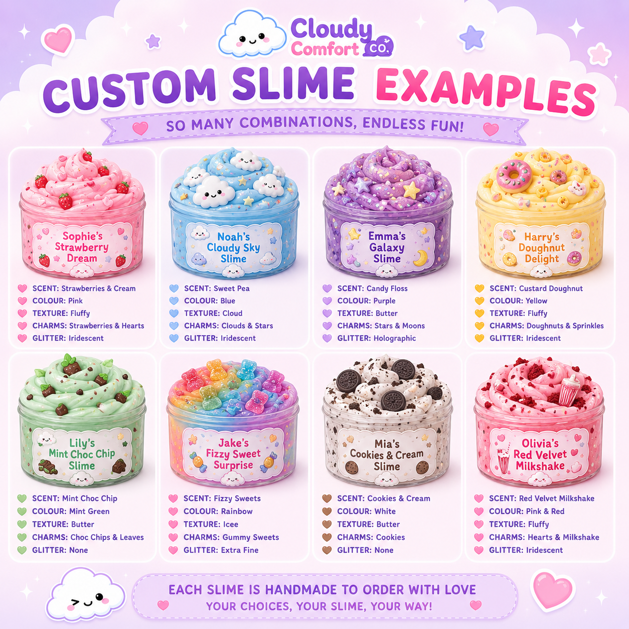 Custom Slime - Personalised Slime - Choose Your Scent & Colour